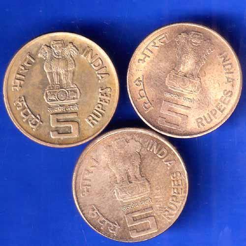 Set Of 3 Coins Republic India different Events five rupee coin ANH2449