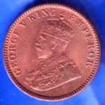 BRITISH INDIA 1936 GORGE V KING ONE QUARTER ANNA COPPER COIN ANH2741
