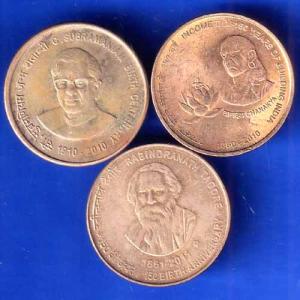 Set Of 3 Coins Republic India different Events five rupee coin ANH2449