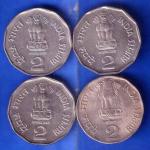4 SET OF REPUBLIC NATIONAL INTEGRATION WITH DIFFERNT YEAR AND MINT  2 RUPEES ANH2892