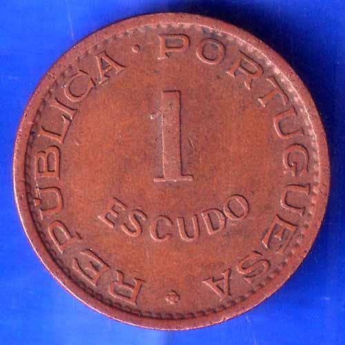 Mozambique 1 Escudo 1957 Rare Copper Coin ANH3046