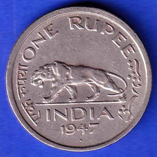 British India 1947 George vi king One rupee bombay mint coin ANH3348