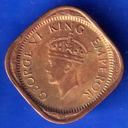 British India 1944 George VI King Half Anna Coin ANH2147