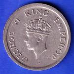 British India 1947 George vi king One rupee bombay mint coin ANH3348