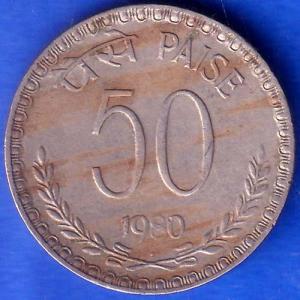 Republic India 1980 50 Paise Coin ANH278