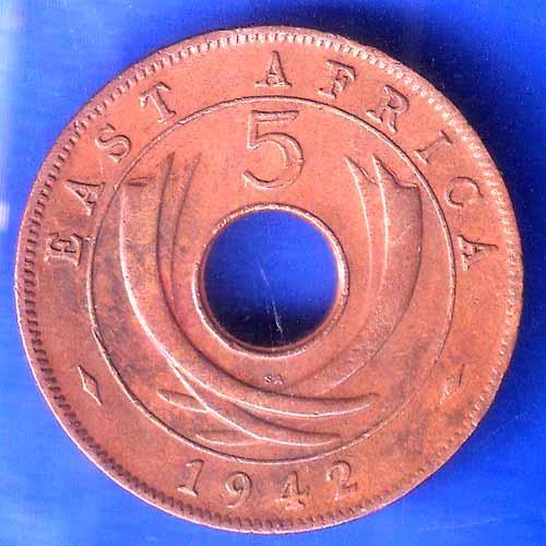 EAST AFRICA 1942 FIVE CENTS Georgivs VI REX ET IND.IMP ANH2498