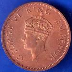 British India 1942 George VI King Emperor One Quarter Anna Copper Coin ANH2150