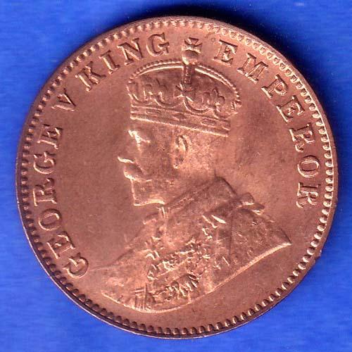British india 1930 BOMBAY MINT George v one quarter anna copper coin  SK1004