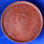 British India 1939 Bombay Mint George V King Emperor Half Pice Coin ANH2004