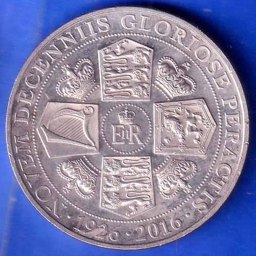 ELIZABETH II DEI-GRA REGINA. GIBRALTAR ONE CROWN NOVEM DECENNIIS GLORIOSE PERACTIS 1926-2016  ANH2404