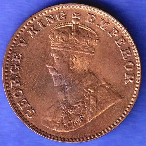 British India 1927 BOMBAY MINT George V One Quarter Anna Coin SK506