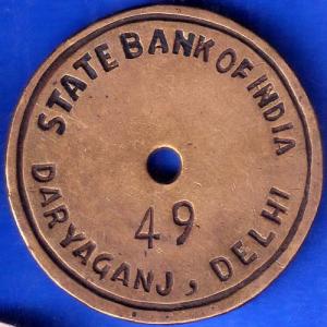 STATE BANK OF INDIA DARYAGANJ 49 DELHI BANK TOKEN ANH657