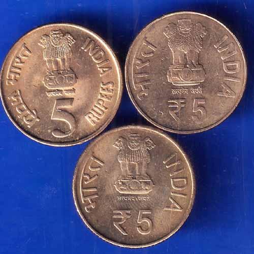 Set Of 3 Coins Republic India different Events five rupee coin ANH1916