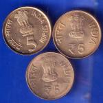 SET OF 3 COINS:- COMMEMORATIVE COINS 5 RUPEE ANH1917