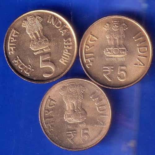 SET OF 3 COINS:- COMMEMORATIVE COINS 5 RUPEE ANH1917