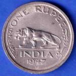 George VI King Emperor 1947 Bombay Mint One Rupee Coin SK816