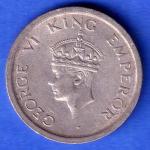 George VI King Emperor 1947 Bombay Mint One Rupee Coin SK1005