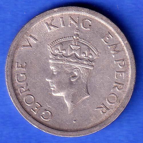 George VI King Emperor 1947 Bombay Mint One Rupee Coin SK1005