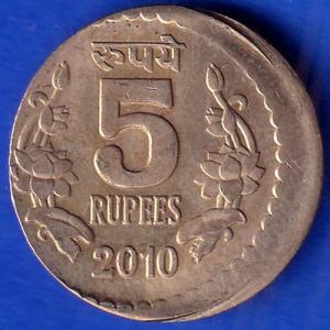 “ERROR” 2010 REPUBLIC INDIA 5 RUPEES RARE COIN ANH16