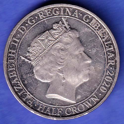 ELIZABETH II DEI-GRA REGINA. GIBRALTAR 2020 HALF CROWN NEVER WAS SO MUCH OWED BY SOMANYTO SO FEW SK1058
