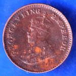 British India 1920 George V King 1/12 Anna Copper Coin ANH2756