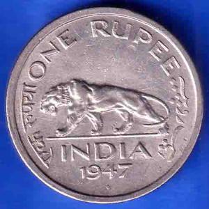 British India 1947 George vi king quarter rupee bombay mint coin  ANH2906