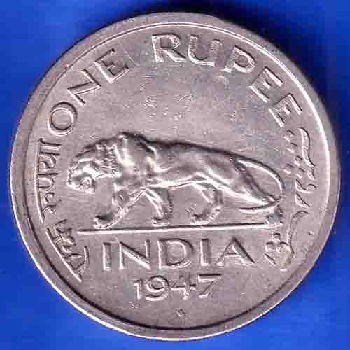 British India 1947 George vi king quarter rupee bombay mint coin  ANH2906