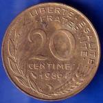 France 20 Centimes 1989 LIBERTE·EGALITE ·FRATERNITE COIN ANH482