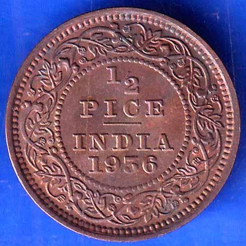 British India 1936 George V King Emperor Half Pice Coin ANH1741