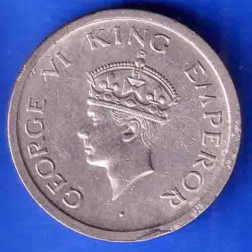 British India 1947 George vi king quarter rupee bombay mint coin  ANH2906