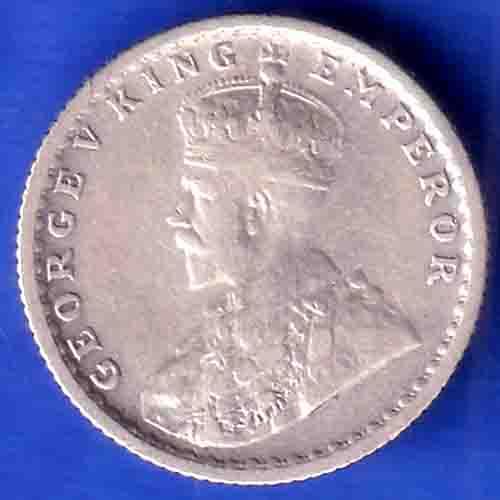 British India 1936 George V 1/4 Rupee Silver coin SK819