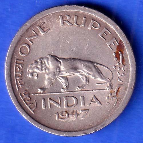 George VI King Emperor 1947 One Rupee Coin SK1009