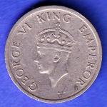 George VI King Emperor 1947 Bombay Mint One Rupee Coin HSK959