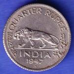 George VI King Emperor 1947 Bombay Mint One Rupee Coin SK509