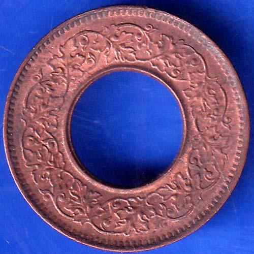 British India 1944 Lahore Mint George VI King 1 Pice Copper Coin ANH591