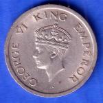 George VI King Emperor 1947 One Rupee Coin SK1009