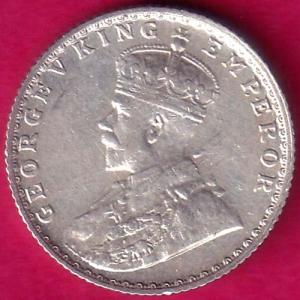 British-India 1936 king george vi 1/4 rupee silver coin