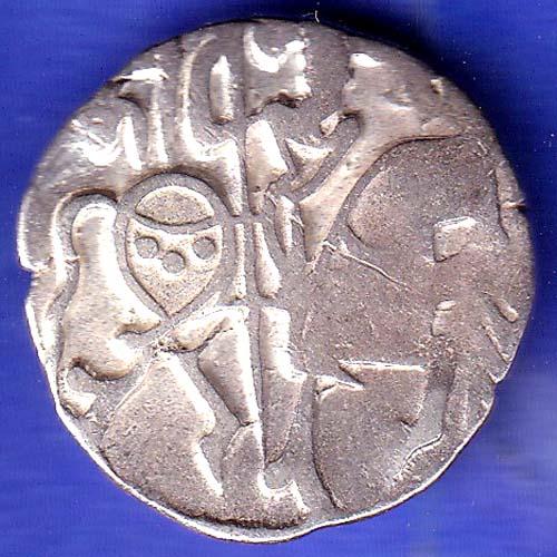 Hindushahia, kabul n gandhara silver drachma horseman n bill type coin SK13