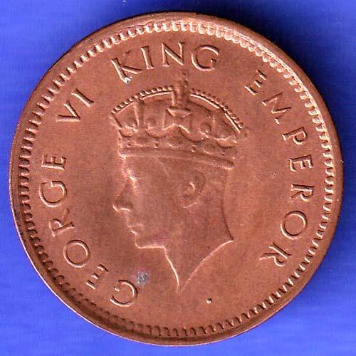 BRITISH INDIA 1939 GORGE VI KING 1/2 PICE BOMBAY MINT RARE COIN SK162
