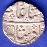 INDORE STATE SUN FACE INO SHAH ALAM II MALHAR RAO ONE RUPEE SILVER COIN SK662