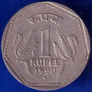 REPUBLIC INDIA 1990 NOIDA MINT ONE RUPEE COIN ANH114