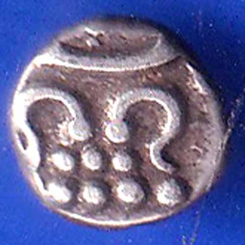TRAVANCORE STATE RAJARAM VERMA IV SILVER CHUKRAM COIN ANH2508