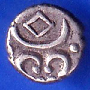 TRAVANCORE STATE RAJARAM VERMA IV SILVER CHUKRAM COIN ANH2608