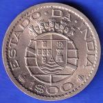 PORTUGUESE INDIA GOA 1 ESCUDO 1959 COIN ANH3258