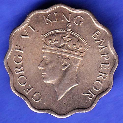 British India 1941 George VI Bombay Mint King One Anna CoiN HSK663