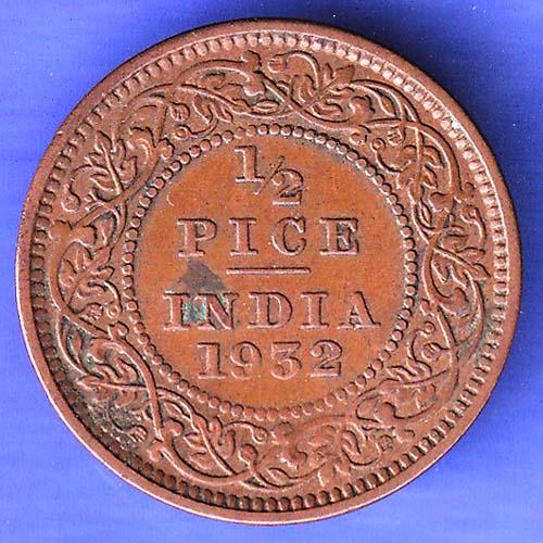 BRITISH INDIA 1952 george v pice copper coin SK259