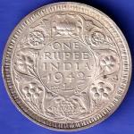 British India 1942 Bombay Mint George Vi One Rupee SILVER COIN SK365