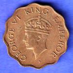 BRITISH INDIA 1942 GEORGE VI 1 ANNAS COIN SK768
