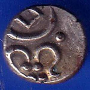 TRAVANCORE STATE RAJARAM VERMA IV SILVER CHUKRAM COIN ANH1197
