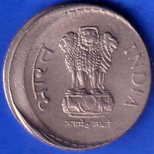 “ERROR” republic india 2001 Hyderabad Mint Five rupee coin ANH18